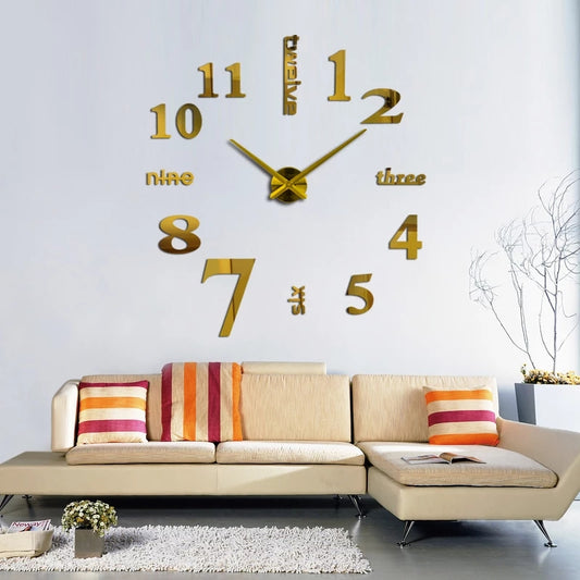 RELOJ DE PARED 3D 100X100 CM DORADO