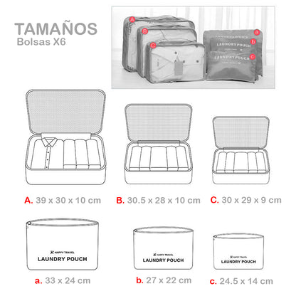 Combo De Bolsos X6 + Organizador CBVIJ-Z