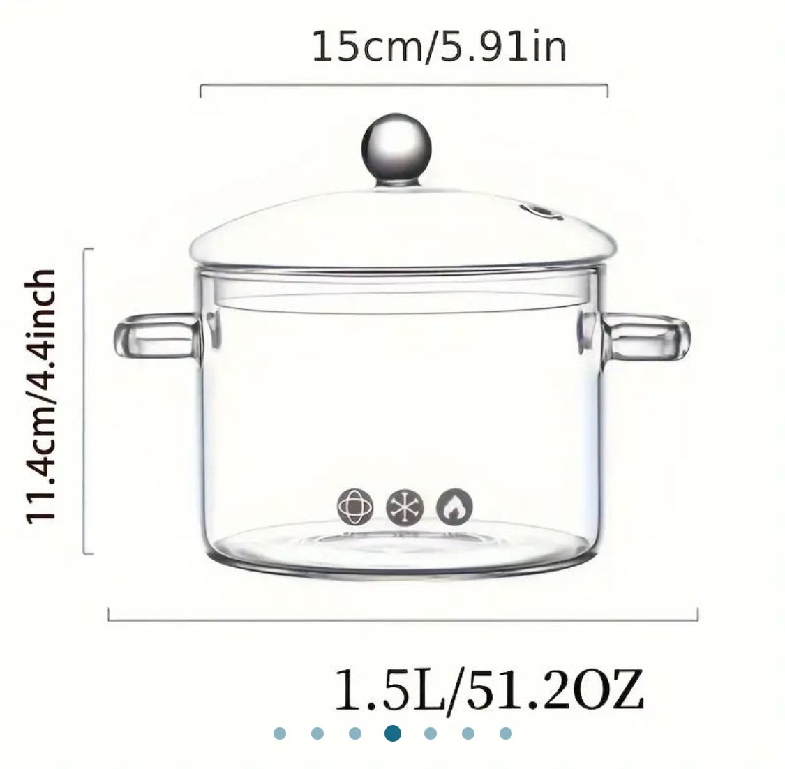 Olla De Vidrio Transparente
